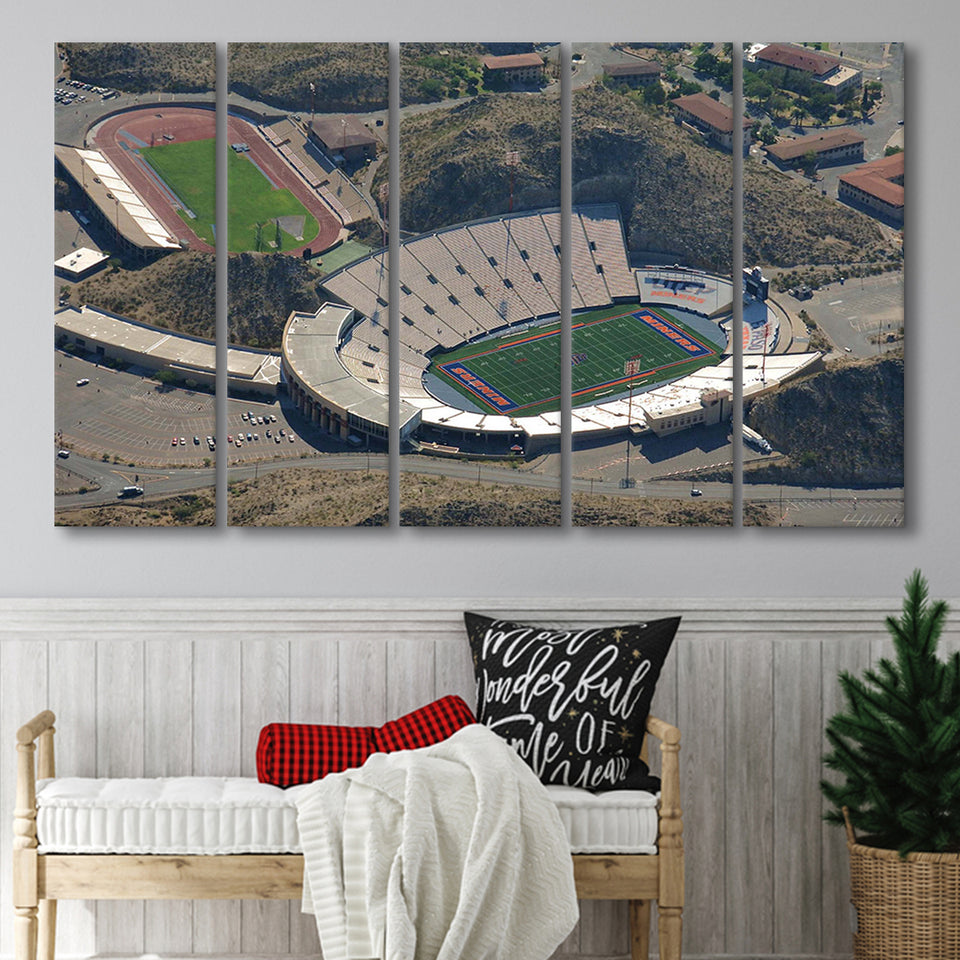UTEP Miners Wall Art Sun Bowl Stadium Canvas Prints,Multi Panels B,Sport Stadium Art Prints, Fan Gift