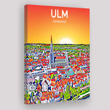 Ulm Germany Art Sunset Art Print ,City Art Print, Large Canvas, Canvas Print Wall Art Home Decor