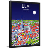 Ulm Germany Art Night Art Print, City Art Print, Framed Art Print Wall Art Home Decor, Framed Picture