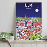 Ulm Germany Art Night Art Print ,City Art Print, Large Canvas, Canvas Print Wall Art Home Decor