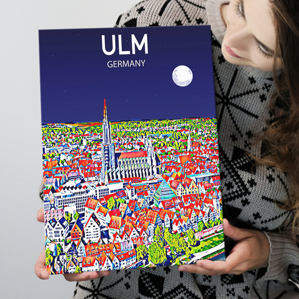 Ulm Germany Art Night Art Print ,City Art Print, Large Canvas, Canvas Print Wall Art Home Decor