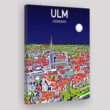 Ulm Germany Art Night Art Print ,City Art Print, Large Canvas, Canvas Print Wall Art Home Decor