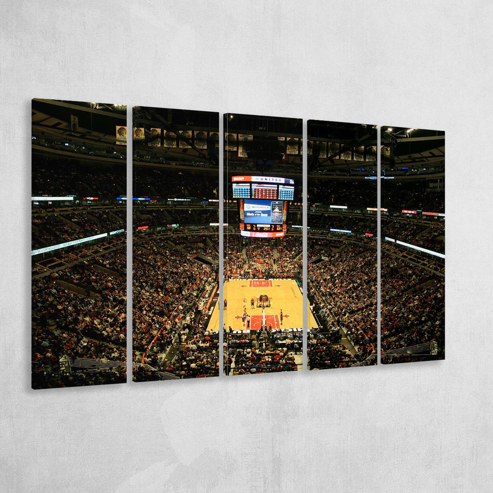 United Center Stadium Canvas Prints Chicago Bulls Stadium,Multi Panels B,Sport Stadium Art Prints, Fan Gift