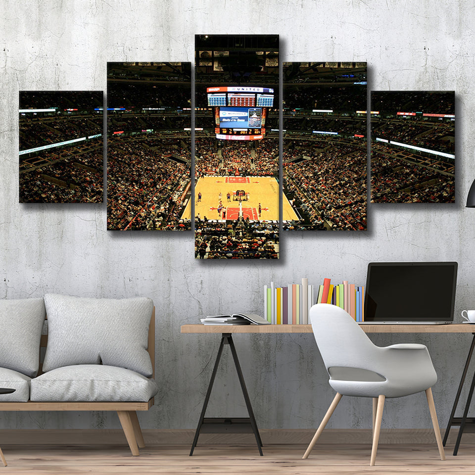 United Center Stadium Canvas Prints Chicago Bulls Stadium,Multi Panels,Sport Stadium Art Prints, Fan Gift