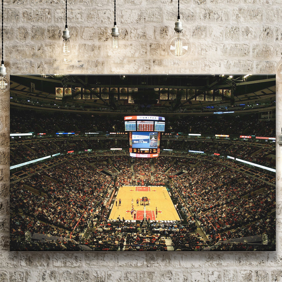 United Center Stadium Canvas Prints Chicago Bulls Stadium,Sport Stadium Art Prints, Fan Gift, Wall Decor