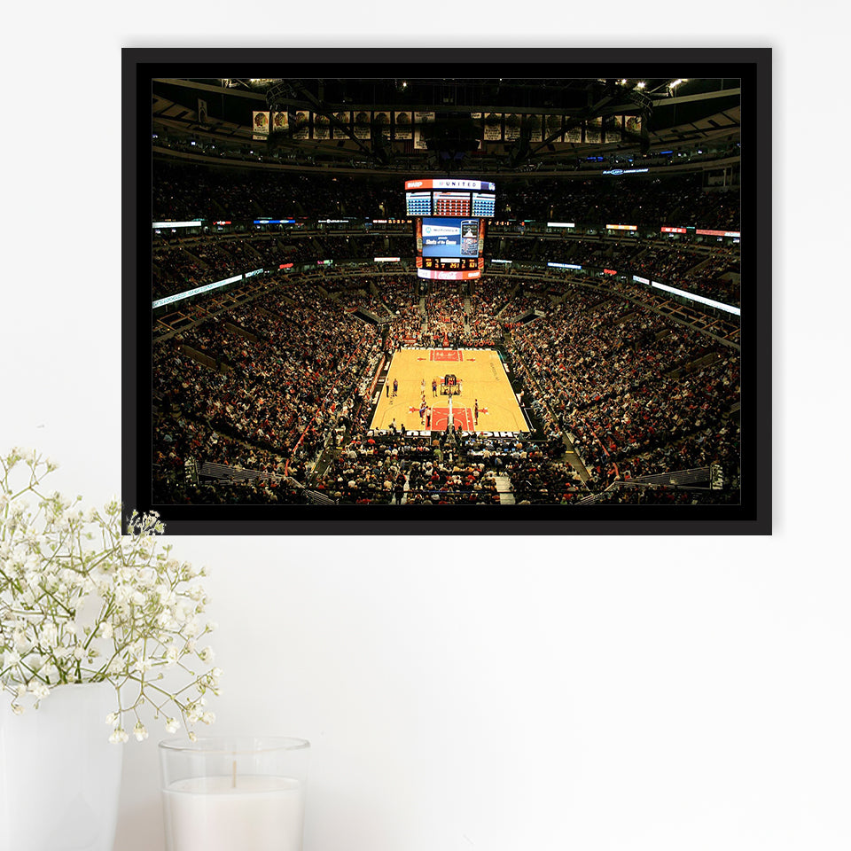 United Center Stadium Framed Canvas Prints Chicago Bulls Stadium,Sport Stadium Art Prints, Fan Gift