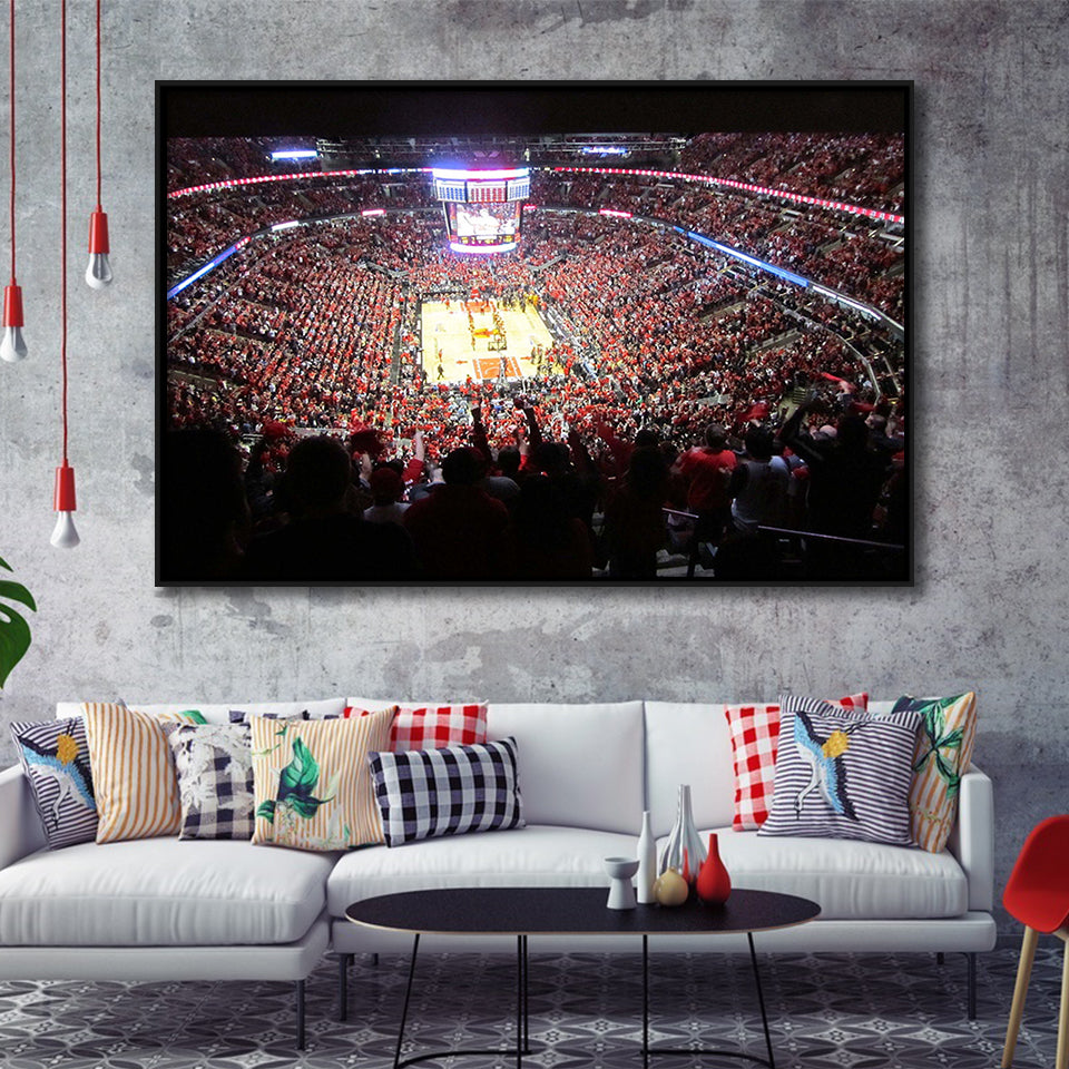 United Center Stadium Framed Canvas Prints Chicago Bulls Wall Art Basketball,Sport Stadium Art Prints, Fan Gift