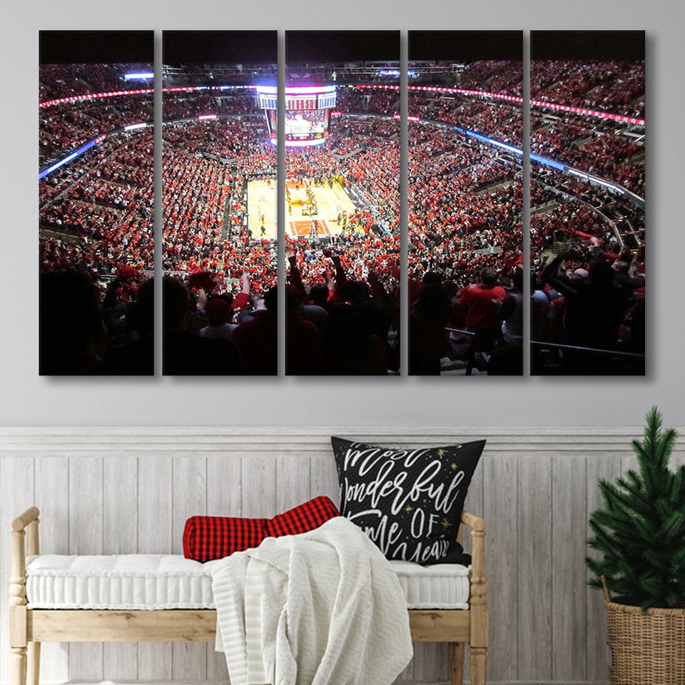 United Center Stadium Canvas Prints Chicago Bulls Wall Art Basketball,Multi Panels B,Sport Stadium Art Prints, Fan Gift