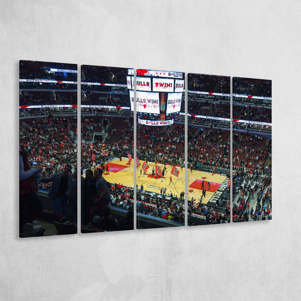 United Center Stadium Canvas Prints Chicago Bulls Wall Art,Multi Panels B,Sport Stadium Art Prints, Fan Gift