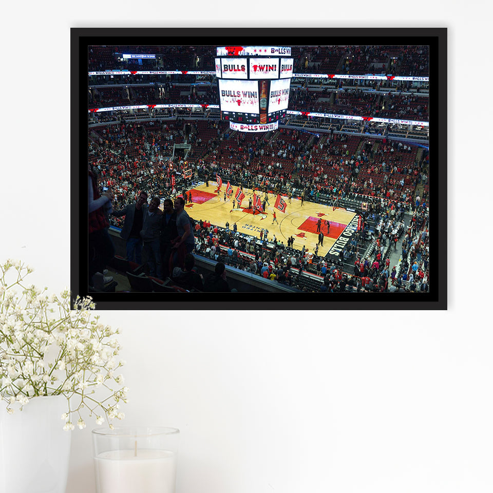 United Center Stadium Framed Canvas Prints Chicago Bulls Wall Art,Sport Stadium Art Prints, Fan Gift