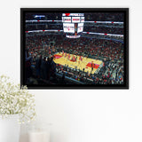 United Center Stadium Framed Canvas Prints Chicago Bulls Wall Art,Sport Stadium Art Prints, Fan Gift