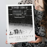 United Center Chicago Blackhawks Ice Hockey Lovers Black And White Art Canvas Prints Wall Art Home Decor