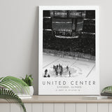 United Center Chicago Blackhawks Ice Hockey Lovers Black And White Art Canvas Prints Wall Art Home Decor
