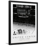 United Center Chicago Blackhawks Ice Hockey Lovers Black And White Art Framed Art Prints Wall Art Decor, Framed Picture