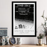 United Center Chicago Blackhawks Ice Hockey Lovers Black And White Art Framed Art Prints Wall Art Decor, Framed Picture