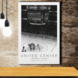 United Center Chicago Blackhawks Ice Hockey Lovers Black And White Art Canvas Prints Wall Art Home Decor