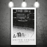 United Center Chicago Blackhawks Ice Hockey Lovers Black And White Art Canvas Prints Wall Art Home Decor