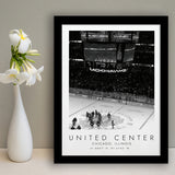 United Center Chicago Blackhawks Ice Hockey Lovers Black And White Art Framed Art Prints Wall Art Decor, Framed Picture