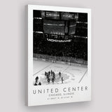 United Center Chicago Blackhawks Ice Hockey Lovers Black And White Art Canvas Prints Wall Art Home Decor