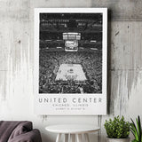 United Center Chicago Bulls Basketball Lovers Black And White Art Canvas Prints Wall Art Home Decor