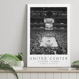 United Center Chicago Bulls Basketball Lovers Black And White Art Canvas Prints Wall Art Home Decor