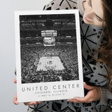 United Center Chicago Bulls Basketball Lovers Black And White Art Canvas Prints Wall Art Home Decor