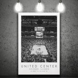 United Center Chicago Bulls Basketball Lovers Black And White Art Canvas Prints Wall Art Home Decor