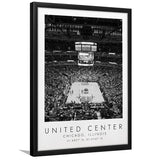 United Center Chicago Bulls Basketball Lovers Black And White Art Framed Art Prints Wall Art Decor, Framed Picture