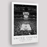 United Center Chicago Bulls Basketball Lovers Black And White Art Canvas Prints Wall Art Home Decor