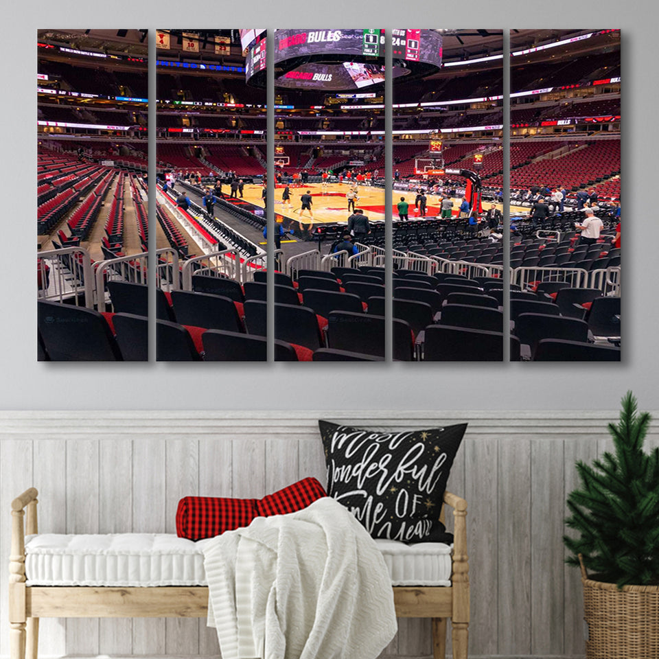 United Center Chicago, Stadium Canvas, Sport Art, Gift for him, Multi Panels B, Canvas Prints Wall Art Decor