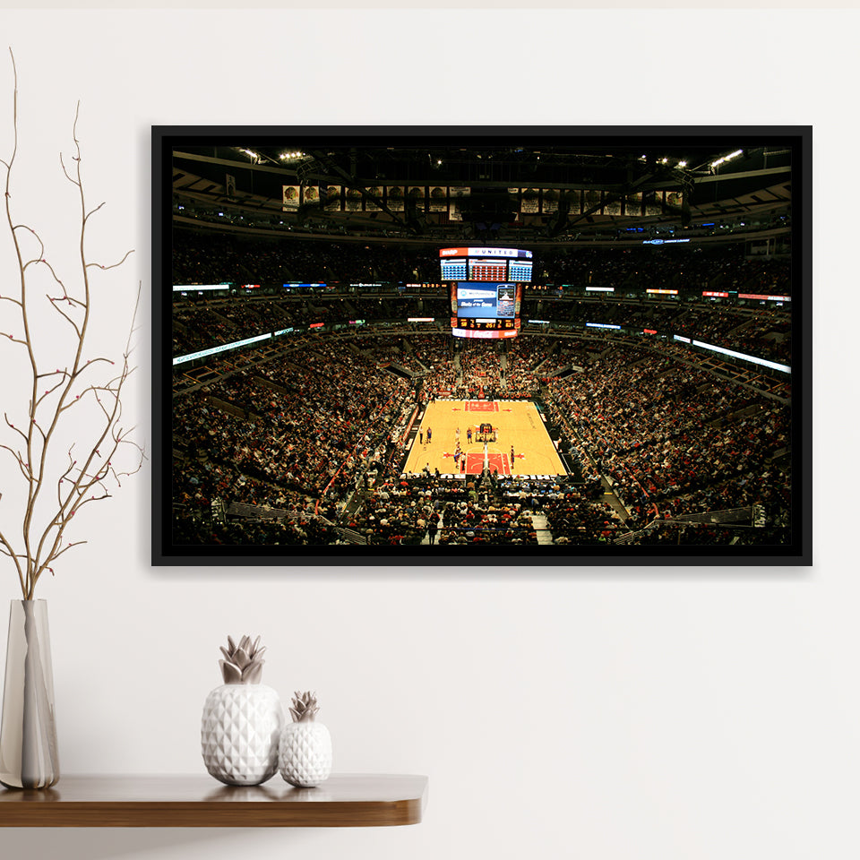 United Center, Stadium Canvas, Sport Art, Gift for him, Framed Canvas Prints Wall Art Decor, Framed Picture
