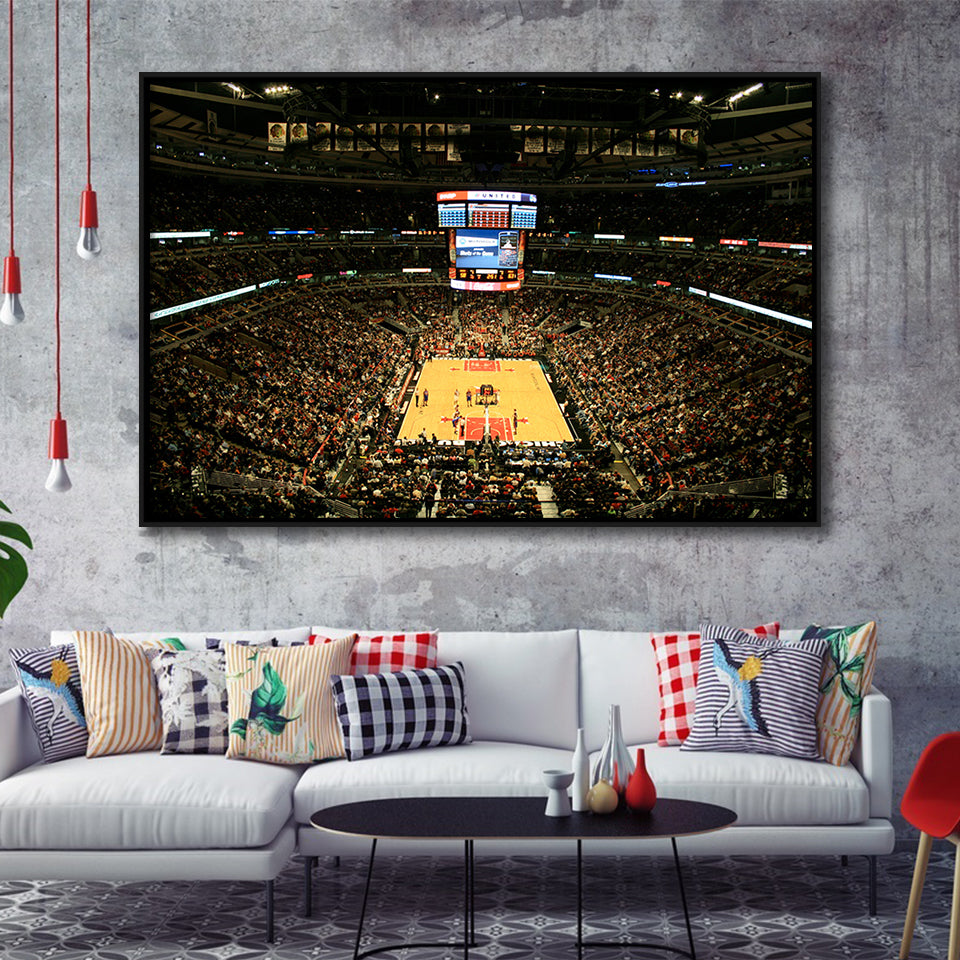 United Center, Stadium Canvas, Sport Art, Gift for him, Framed Canvas Prints Wall Art Decor, Framed Picture