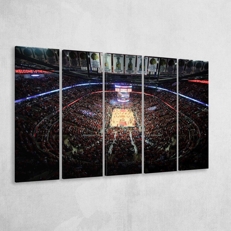 United Center Stadium, Stadium Canvas, Sport Art, Gift for him, Multi Panels B, Canvas Prints Wall Art Decor