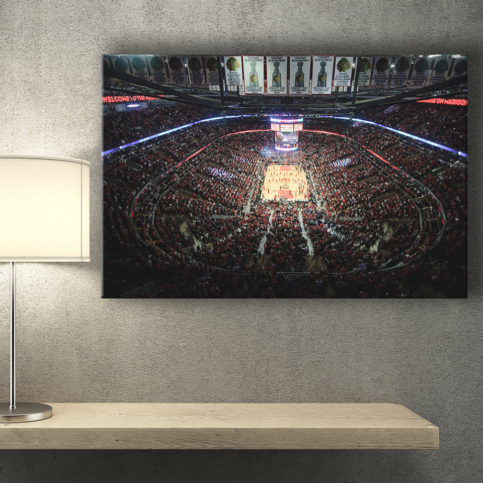 United Center Stadium, Stadium Canvas, Sport Art, Gift for him, Fan Gift, Canvas Prints Wall Art Decor