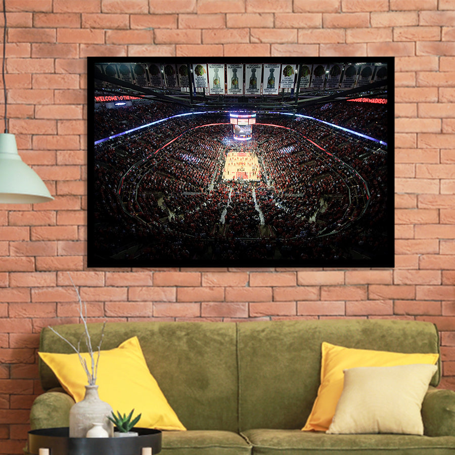 United Center Stadium, Stadium Canvas, Sport Art, Gift for him, Framed Art Prints Wall Art Decor, Framed Picture
