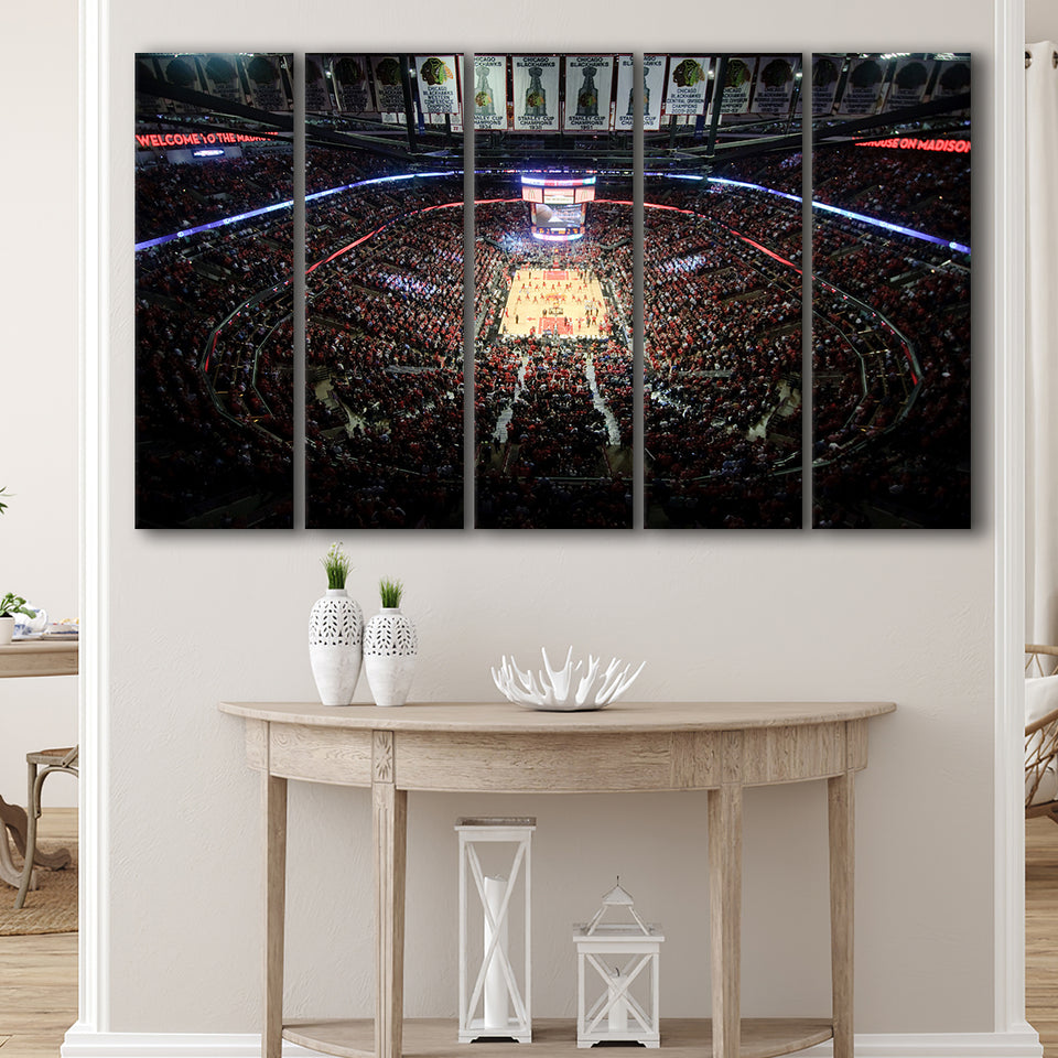 United Center Stadium, Stadium Canvas, Sport Art, Gift for him, Multi Panels B, Canvas Prints Wall Art Decor