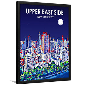 Upper East Side NYC Art V1, City Art Print, Framed Art Print Wall