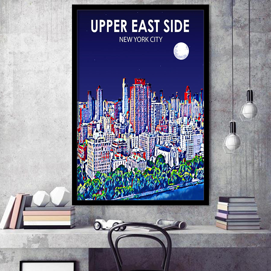 Upper East Side NYC Art V1, City Art Print, Framed Art Print Wall