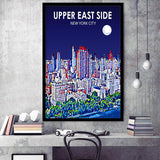 Upper East Side NYC Art V1, City Art Print, Framed Art Print Wall Art Home Decor, Framed Picture