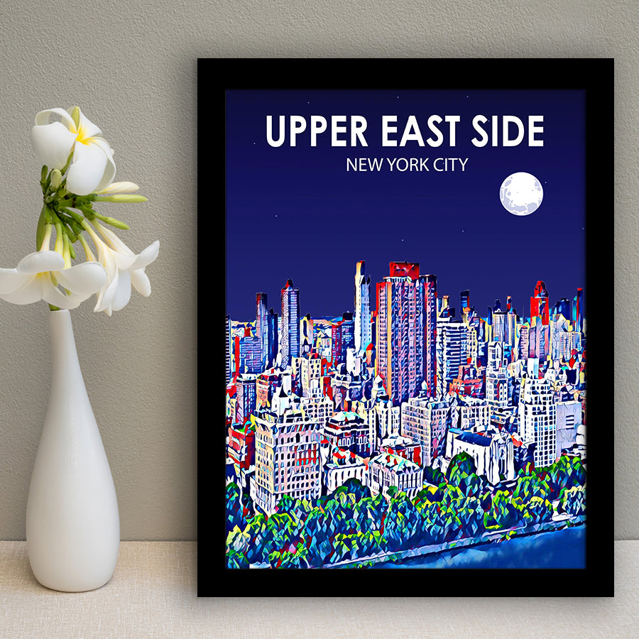 Upper East Side NYC Art V1, City Art Print, Framed Art Print Wall