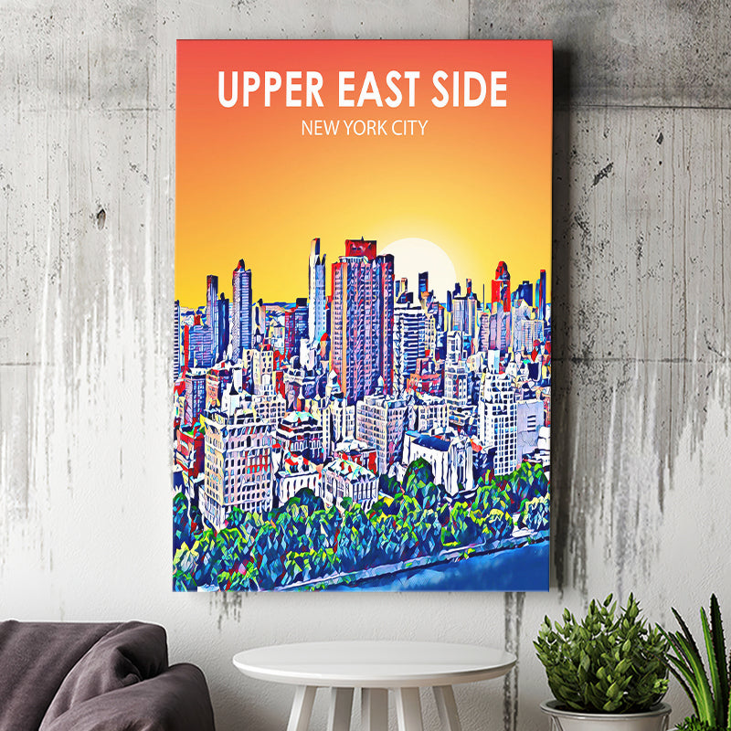 Upper East Side NYC Art ,City Art Print, Large Canvas, Canvas