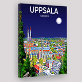 Uppsala Sweden Art Night Art Print ,City Art Print, Large Canvas, Canvas Print Wall Art Home Decor