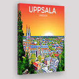 Uppsala Sweden Art Sunset Art Print ,City Art Print, Large Canvas, Canvas Print Wall Art Home Decor