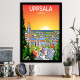 Uppsala Sweden Art Sunset Art Print, City Art Print, Framed Art Print Wall Art Home Decor, Framed Picture