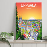 Uppsala Sweden Art Sunset Art Print ,City Art Print, Large Canvas, Canvas Print Wall Art Home Decor