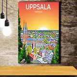 Uppsala Sweden Art Sunset Art Print ,City Art Print, Large Canvas, Canvas Print Wall Art Home Decor