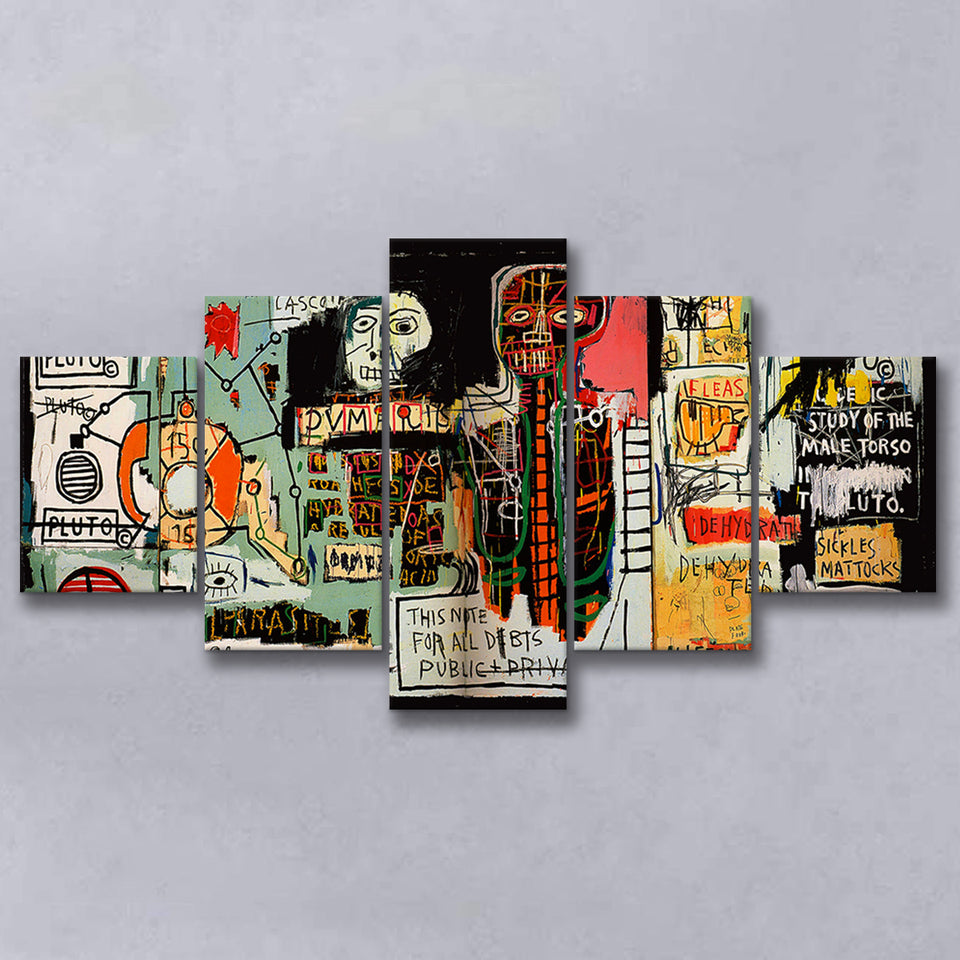 Urban Wall Art Abstract 5 Piece Canvas Prints Wall Art Decor, Multi Panels, Mixed Canvas