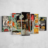 Urban Wall Art Abstract 5 Piece Canvas Prints Wall Art Decor, Multi Panels, Mixed Canvas