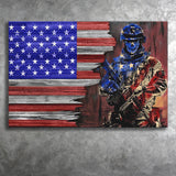 Us Half Flag Veteran Canvas Prints Wall Art - Painting Canvas, Veteran Gift, Print for Sale