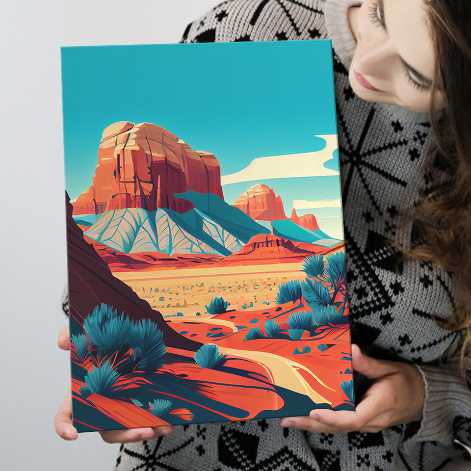 Utah Retro Art Print ,City Art Print, Large Canvas, Canvas Print Wall Art Home Decor